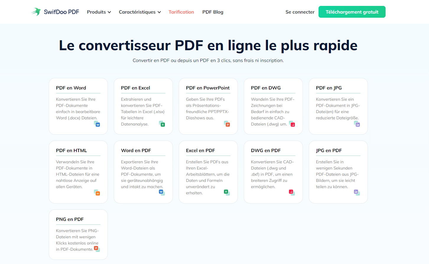 Convertisseur en ligne gratuit SwifDoo PDF